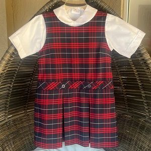 Becky Thatcher Elderwear Girls uniform Plaid Red Elementary School Jumper